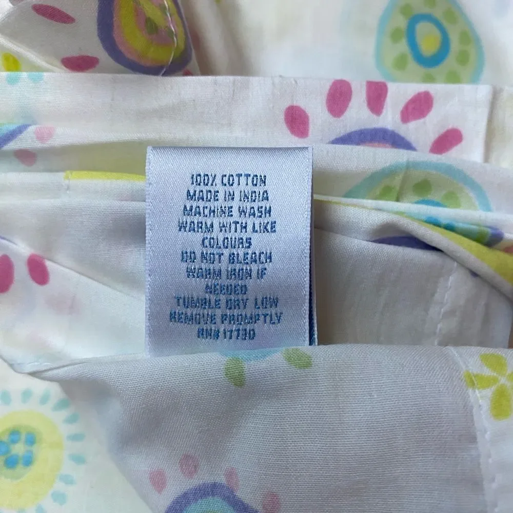 Field Gear Twin Top Sheet Floral and Striped Patterned Fabric